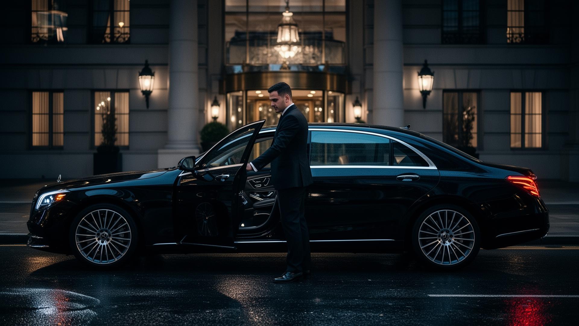 Chauffeur opening door